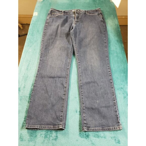 Levis 505 Jeans Sz 16 Womens Blue Pants Stretch Ladies Denim Mid Rise Straight - Picture 1 of 14